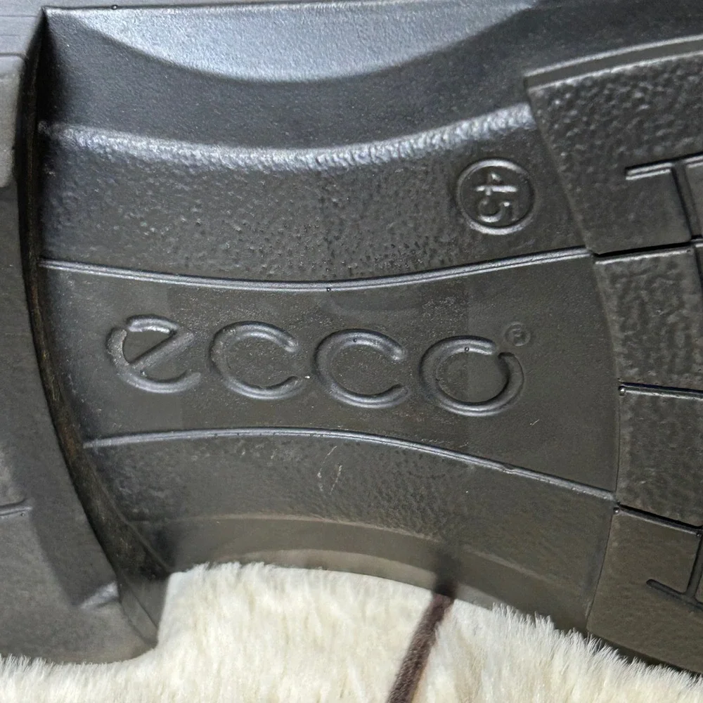 ECCO Mens Brown Leather Moc Toe Derby Dress Shoes Size 45 US 11-11.5‎